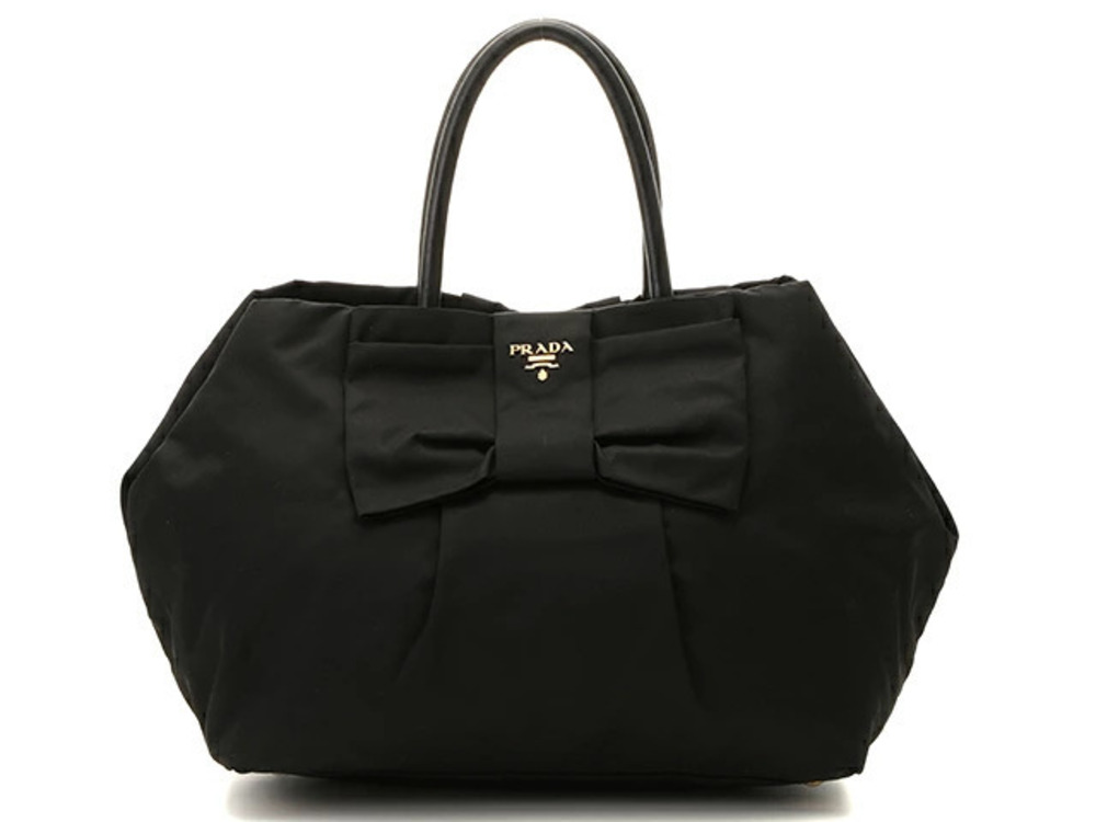 Prada handbag ribbon Noir black
